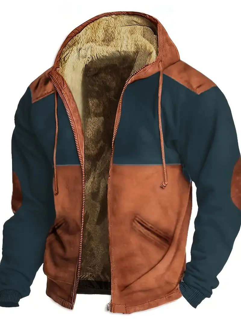 Men's vintage checkered hoodie jacket