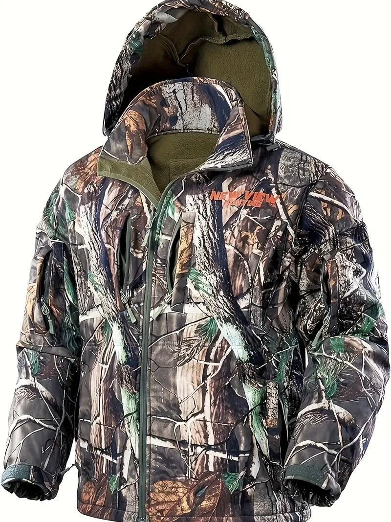 Men's silent hunting jacket, warm camouflage jacket, lined hunting suit