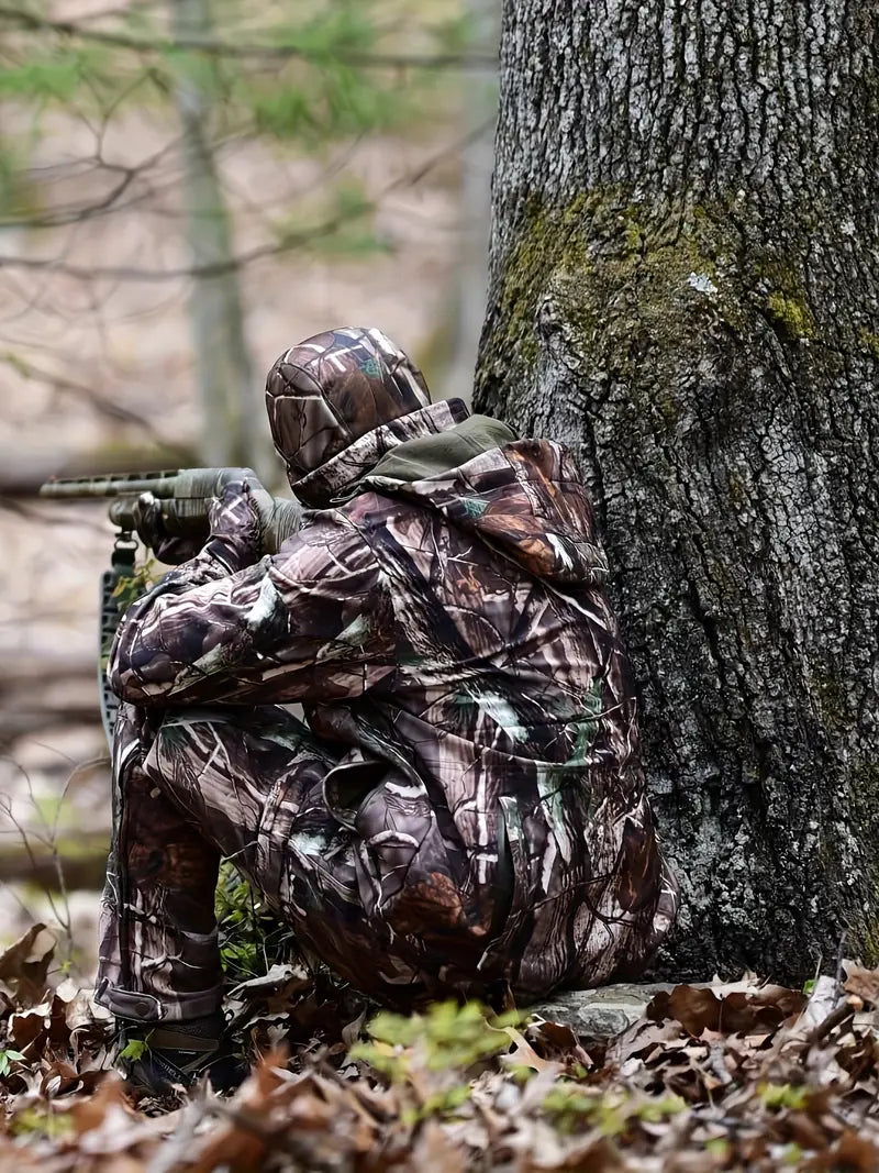 Men's silent hunting jacket, warm camouflage jacket, lined hunting suit